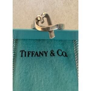 Tiffany & Co. 925 Silver Paloma Picasso Loving Heart Ring Size 6 W/Box
